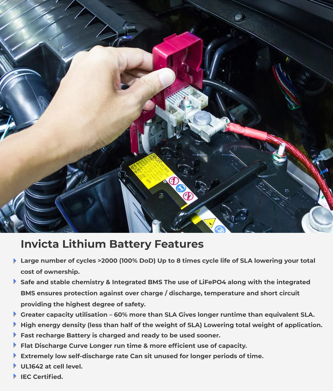 Invicta Lithium Battery Feature